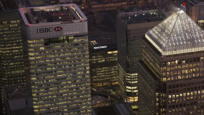 Offices of global financial institutions, including HSBC Holdings Plc, Citigroup Inc., and State Street Corp.