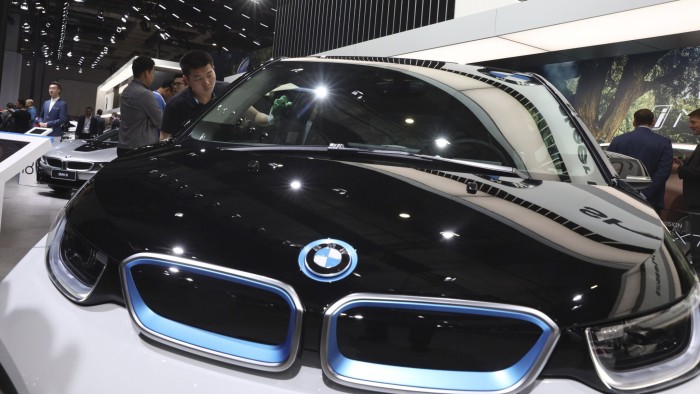 China has the world’s largest new energy vehicle market, encouraging the development of vehicles such as this electric BMW displayed at the Auto Shanghai 2019 show