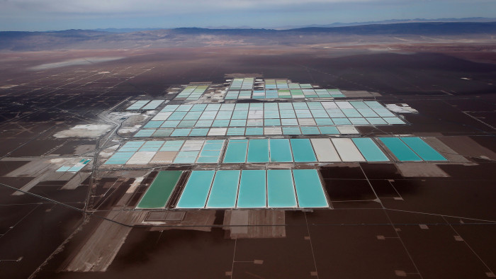 FILE PHOTO: An aerial view shows the brine pools of SQM lithium mine on the Atacama salt flat in the Atacama desert of northern Chile, Jan.10, 2013. Picture taken Jan.10, 2013. REUTERS/Ivan Alvarado/File Photo