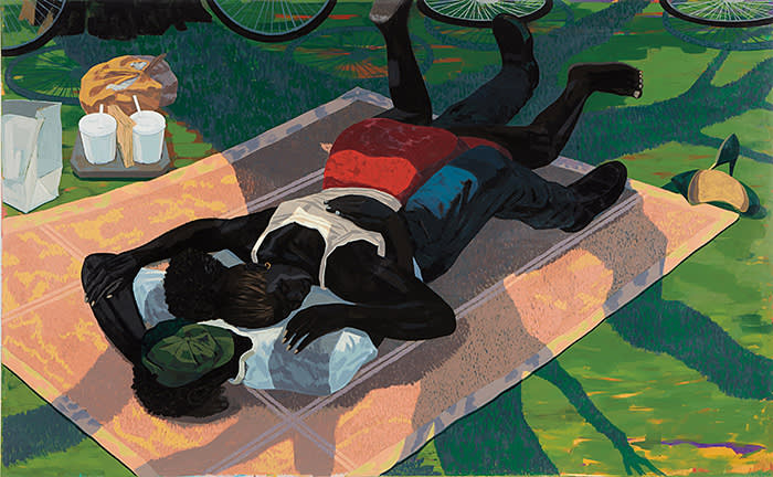 Kerry James Marshall, Untitled ( Blanket Couple) 2014 Courtesy of Fredriksen Family Collection