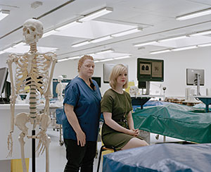 Sue Black and Helen Meadows in the dissection room