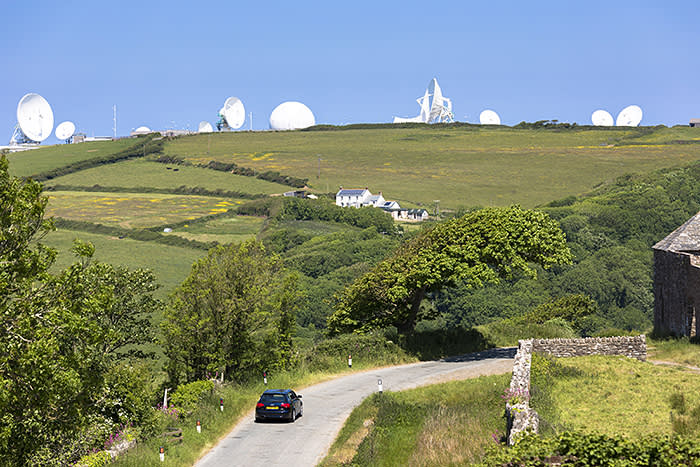 GCHQ’s base in Bude, Cornwall, with its 29 satellites. An employee who maintains them says: 'While powerful satellites are slow to set up, expensive and difficult to maintain, they remain an important tool in GCHQ’s arsenal'