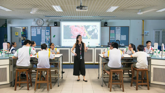 A science class at Admiralty secondary school, Singapore