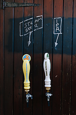 Beer taps on John Finch's shed – his neighbours and friends often pop round for a pint