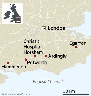 South East england villages map