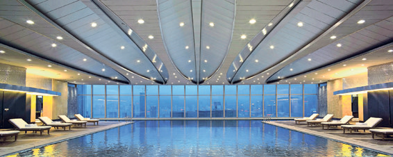 Swimming pool at The Arch, where three-bedroom apartments sell for up to HK$30m