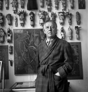 'André Breton with his ‘Wall' in 1950