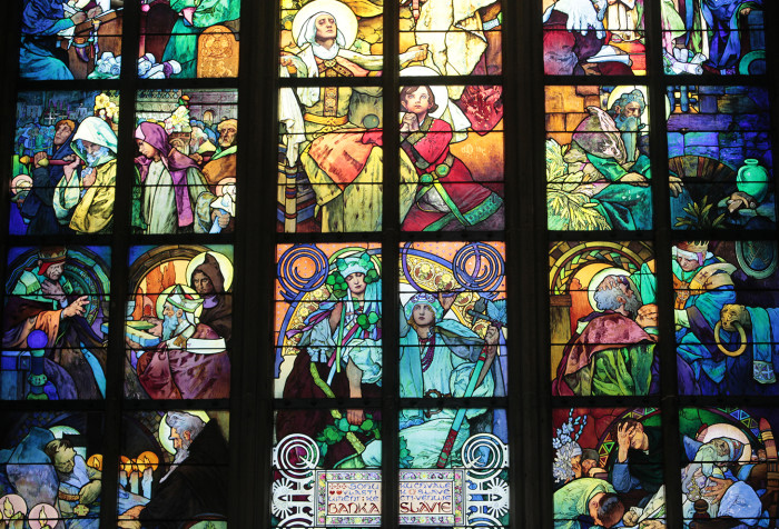 Stained glass of St Cyril and Methodius Cathedral