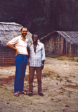 Piot with Mandzomba on a return visit in 1986