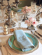 Place setting in dining room, by Moschino and Vergeylen 