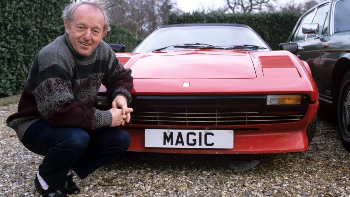 Mandatory Credit: Photo by J K Press/REX/Shutterstock (169817e) Paul Daniels and his Ferrari with number plate that reads 'MAGIC' Paul Daniels and wife Debbie Mcgee at Home, Britain - 1990