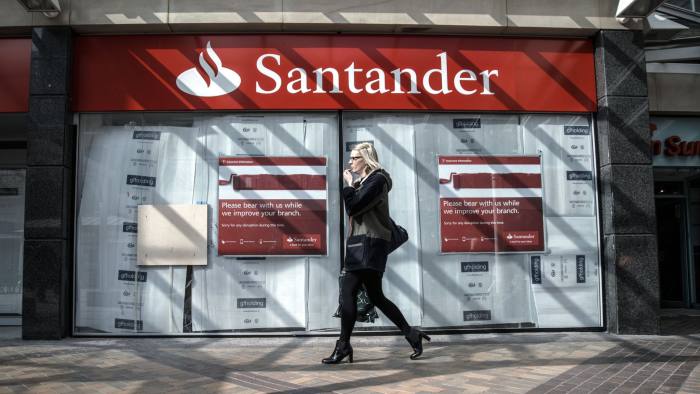 A former fashion store retail unit changing in to a branch of the Santander bank in central Stockport, on Wednesday 18th March 2015. -- A redundant retail store unit, formerly the high-street fashion chain store Republic, is now turning in to a branch of the Santander bank. (Photo by Jonathan Nicholson/NurPhoto) (Photo by NurPhoto/NurPhoto via Getty Images)