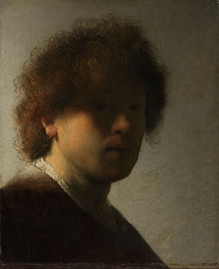Self Portrait as a Young Man, c.1628 (oil on panel) Creator Rembrandt Harmensz. van Rijn (1606-69)