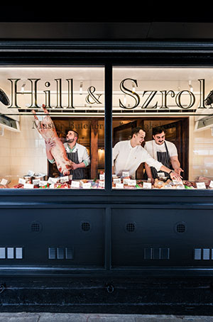 From left: Tom Richardson Hill, Luca Mathiszig-Lee and Alex Szrok of Hill & Szrok Master Butcher & Cookshop, London