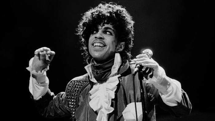 Prince on stage in Chicago in 1982