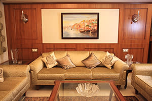 Sitting room in the office apartment of Natarajan Chandrasekaran's home in Mumbai