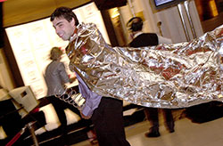  Founder and CEO of Google.com Larry Page, skates through the lobby of the War Memorial Opera House after winning a Webby Award for the best practices category at the 5th annual Webby Awards July 18, 2001 in San Francisco
