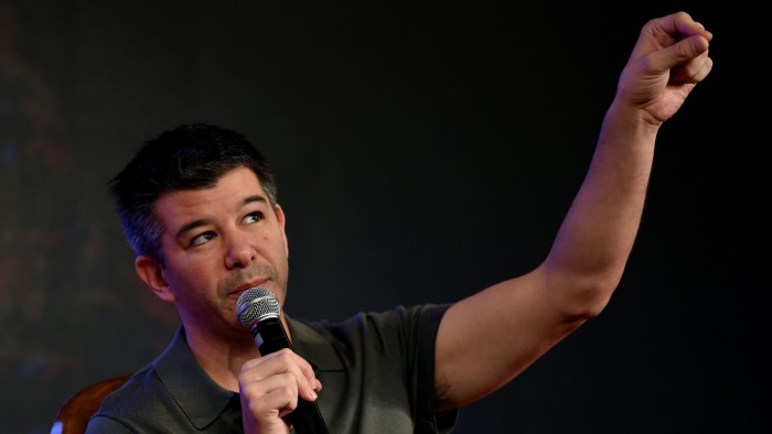 (FILES) This file photo taken on December 16, 2016 shows Co-founder and Chief Executive Officer (CEO) of US tranportation company Uber, Travis Kalanick as he speaks at an event in New Delhi. Uber chief executive Travis Kalanick announced on June 13, 2017 he would take an indefinite leave of absence as the embattled ridesharing giant unveiled steps to reform a corporate culture marred by a series of embarrassing revelations.&quot;It's hard to put a timeline on this -- it may be shorter or longer than we might expect,&quot; Kalanick said in an email to Uber employees. / AFP PHOTO / MONEY SHARMAMONEY SHARMA/AFP/Getty Images