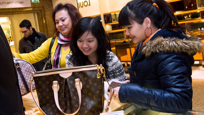 China town: shoppers browse the counters at Harrods