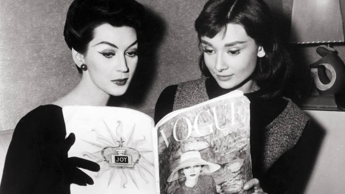 Dovima (left) and Audrey Hepburn in ‘Funny Face’ (1957)