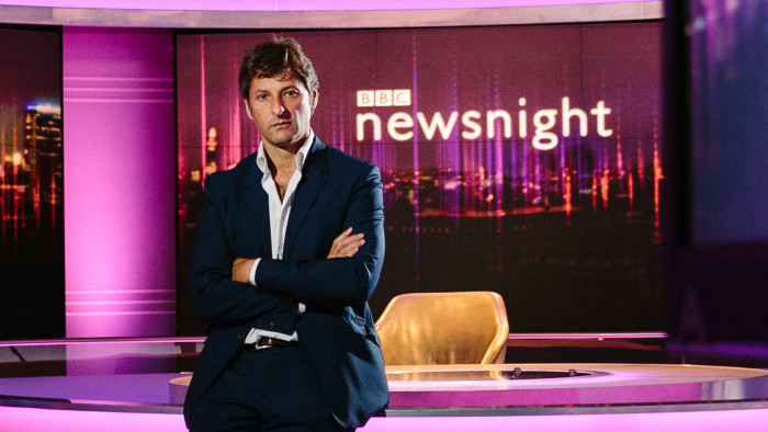 Ian Katz on the set of the BBC’s ‘Newsnight’