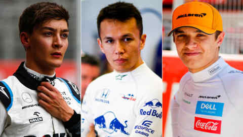 New talent (from left): George Russell, Alexander Albon and Lando Norris