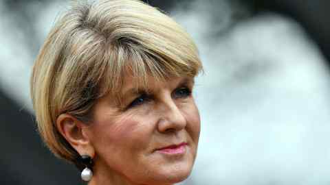(FILES) This file photo taken on May 2, 2018 shows Australia's Foreign Minister Julie Bishop attending a joint press conference at the Kirribilli House in Sydney. - Bishop, a rare female voice in the Australian government, said on August 26, 2018 she was quitting the frontbench after a failed tilt at the nation's top job during a messy party-room coup. (Photo by SAEED KHAN / AFP)SAEED KHAN/AFP/Getty Images