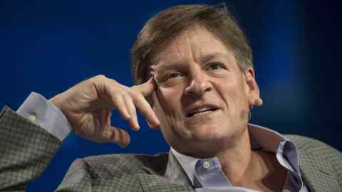 Author Michael Lewis speaks during the Skybridge Alternatives (SALT) conference in Las Vegas, Nevada, U.S., on Thursday, May 12, 2016. The SALT Conference facilitates balanced discussions and debates on macroeconomic trends, geopolitical events, and alternative investment opportunities within the context of a dynamic global economy. Photographer: David Paul Morris/Bloomberg