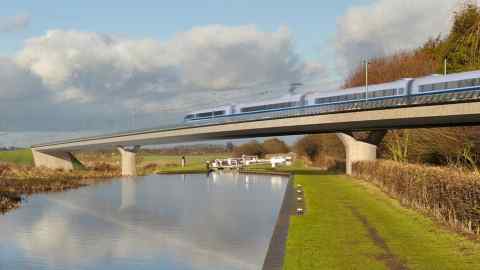 Undated handout image of an artist's impression of an HS2 train on the Birmingham and Fazeley viaduct, part of the proposed route for the HS2 high speed rail scheme. Transport Secretary Grant Shapps has said "any outcome is possible" on HS2 amid fears the project could be scrapped after a review into its future is completed. PRESS ASSOCIATION Photo. Issue date: Sunday August 25, 2019. The next steps for the project and whether it is going to happen are something "we will know the answer to" by the end of the year once a Government-commissioned independent review has been looked at, he said. See PA story POLITICS HS2. Photo credit should read: HS2/PA Wire NOTE TO EDITORS: This handout photo may only be used in for editorial reporting purposes for the contemporaneous illustration of events, things or the people in the image or facts mentioned in the caption. Reuse of the picture may require further permission from the copyright holder.