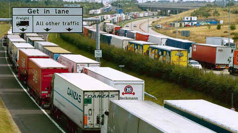 French fishmen blockaded the French Channel ports so "Operation Stack", was put into operation on the M20 in Kent, lorries queing to board the Le Shuttle or a ferry to take them across the Channel.