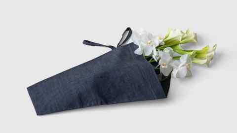 A flower bouquet tote (raw denim, $42). from Marie Kondo's online shop: https://shop.konmari.com/collections