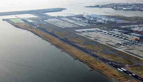 Haneda Airport in Tokyo. Long-haul Japan-U.S. flights are a valuable earning source for airlines. 