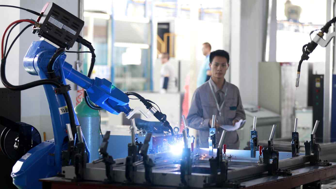China's output of factory robots has slowed from a year-on-year growth of over 30% as recently as May.