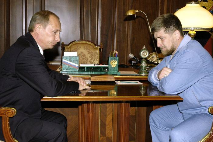 Russian President Vladimir Putin and Ramzan Kadyrov at a meeting in Moscow in May 2004.