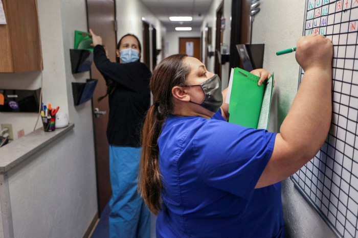 A medic works at a women’s health centre in Oklahoma. Last month the state passed a bill prohibiting abortion except in cases of medical emergencies