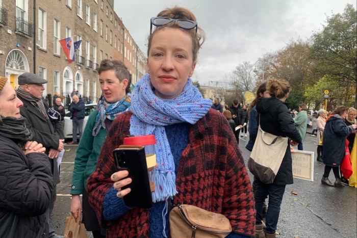 Sian Ní Mhuirí, attending a housing demonstration last month