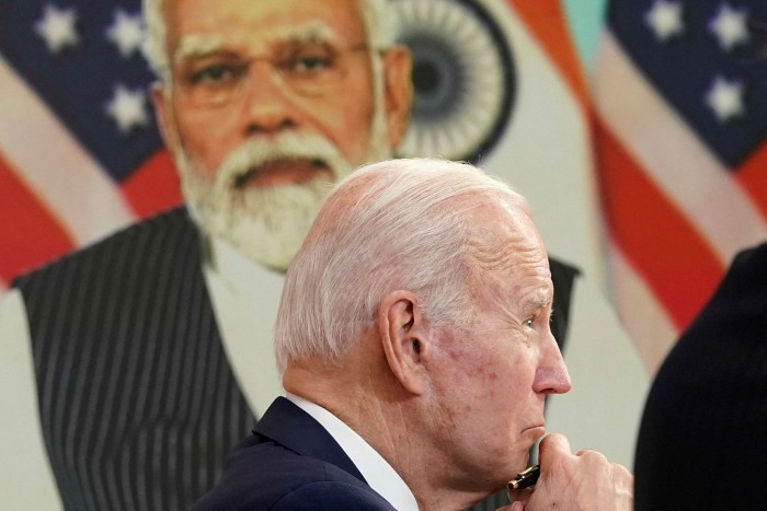 Joe Biden tiene un incontro virtuale con Narendra Modi per discutere della guerra della Russia con l'Ucraina dalla Casa Bianca a Washington.