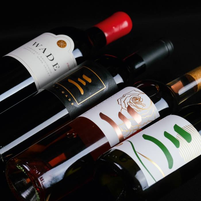 Wade Cellars’ wines, including the flagship Wade Oakville Cabernet Sauvignon ($95) and “Three by Wade” Rosé, Chenin Blanc and Cabernet Sauvignon ($15-$40) 