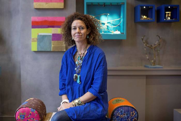 Jeweller Pippa Small in her West London shop