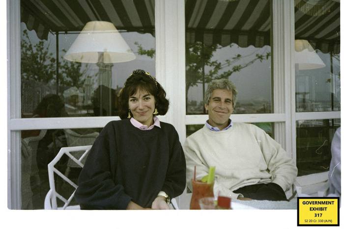 An undated photo shows Jeffrey Epstein and Ghislaine Maxwell. It was entered into evidence by the prosecution this month