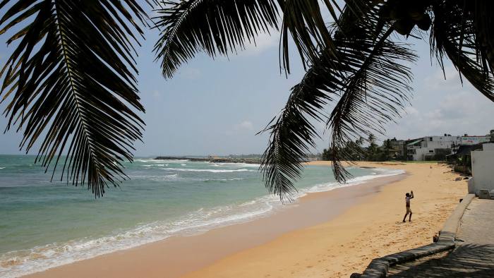 A beach in Hikkaduwa, Sri Lanka