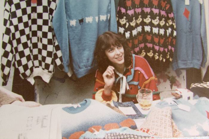 Sally Muir on her market stall in 1979