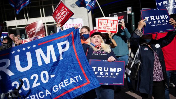 People demonstrate in support of President Donald Trump in Pennsylvania. The Republican party has been rebuilt around the electorate he brought it