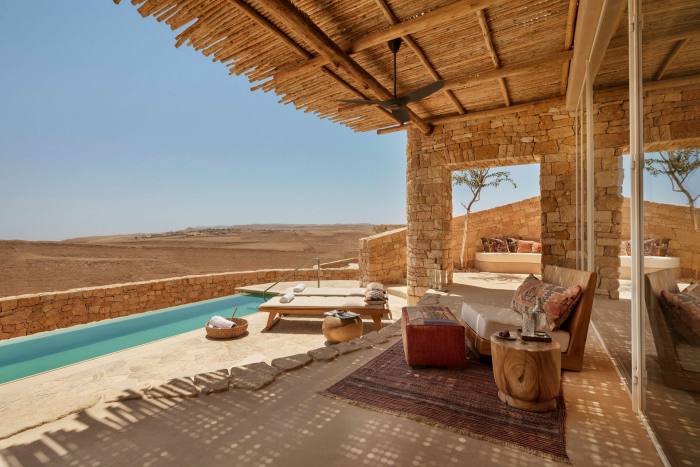 The Six Senses has an extensive spa, but potential for exploring the desert too, while Petra is about three hours away by road and will be offered as a day-trip