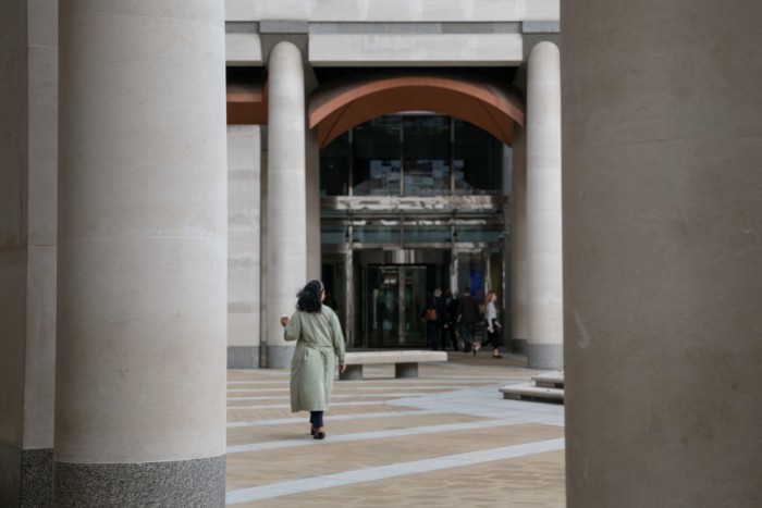People at Paternoster Square in London