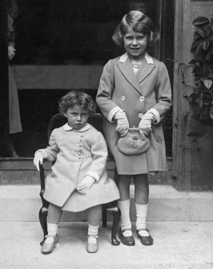 1933: Princess Elizabeth, right, with her sister Princess Margaret Rose