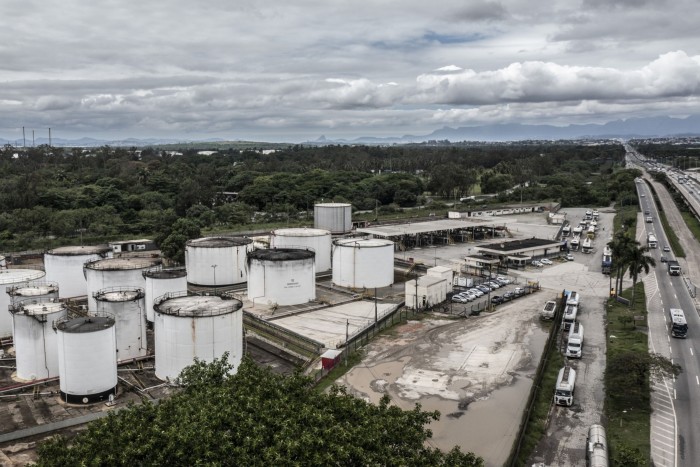 Storage tanks at a Petrobras refinery in Duque de Caxias, Rio de Janeiro state, Brazil