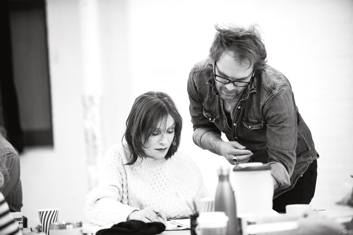Isabelle Huppert and Florian Zeller in rehearsals for The Mother in January 2019