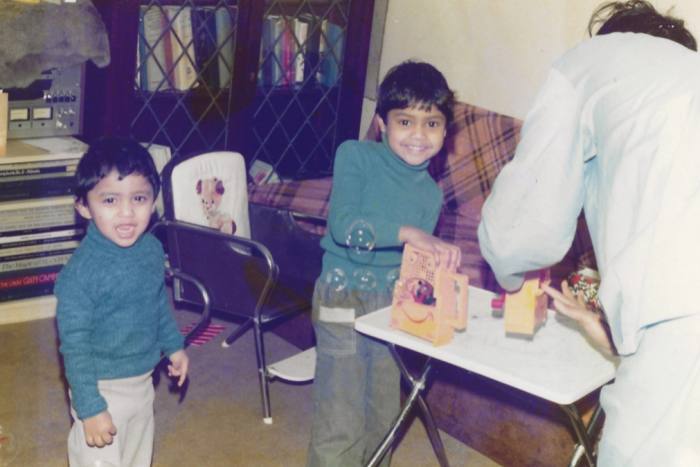 The author (on left) with his brother Rakesh