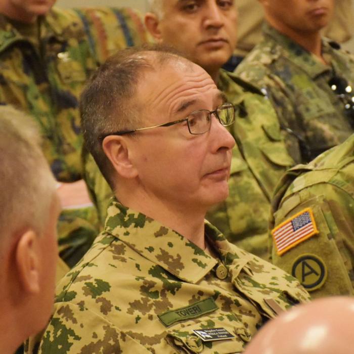 Finland military attaché Pekka Toveri at the US army’s Scottsdale Recruiting Center in 2017